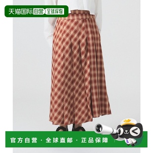 女士格纹褶皱裙 BEAMS 61271290370半身裙 日本直邮Ray 1h可退