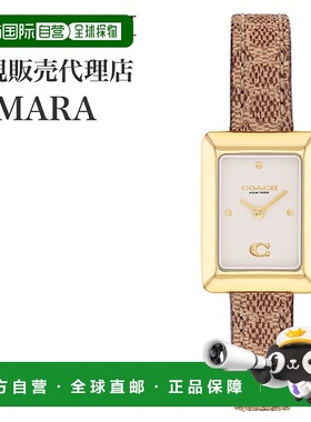 日本直邮Coach Mara Chalk 女士腕表配真皮表带（S-CO-14504617）