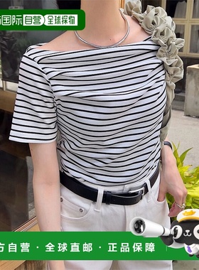 日本直邮KOBE LETTUCE 塔克设计露肩T恤 短袖上衣[C7591]女装