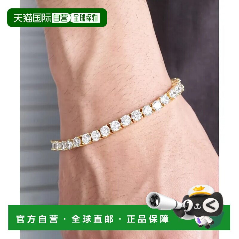 日本直邮SBG 男女同款CZ网球链手链 18K金镀金合【付后1h可退】