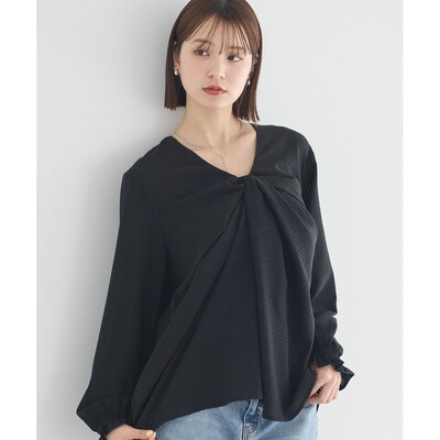 1h可退 日本直邮earth music&ecology女装前幅扭转设计衬衫 01001