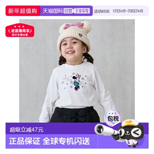 日本直邮日潮 petit main【Disney】印花长袖T恤9653204纯棉