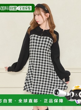 日本直邮apres jour 女装 半拉链针织迷你连衣裙 A字版型显瘦设计