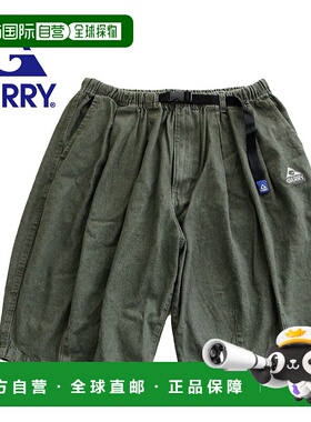 日本直邮Gerry 男士宽版登山短裤3/4 长度膝盖以下阔腿松紧腰搭扣