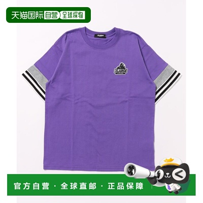 1h可退 日本直邮XLARGE KIDS 儿童袖层次设计半袖T恤 9461251