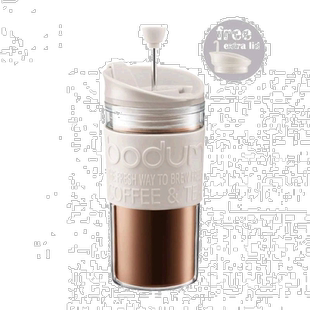 【日本直邮】波顿法压壶咖啡机套装(平底杯用带盖)塑料350ml米白