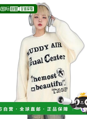 1h可退 日本直邮WESTSEA 女士微宽松毛感英文字母长袖针织衫 SELS