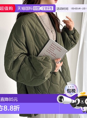 1h可退 日本直邮Java女装宽松轻盈中绵绗缝夹克侧边拉链设计 jv10