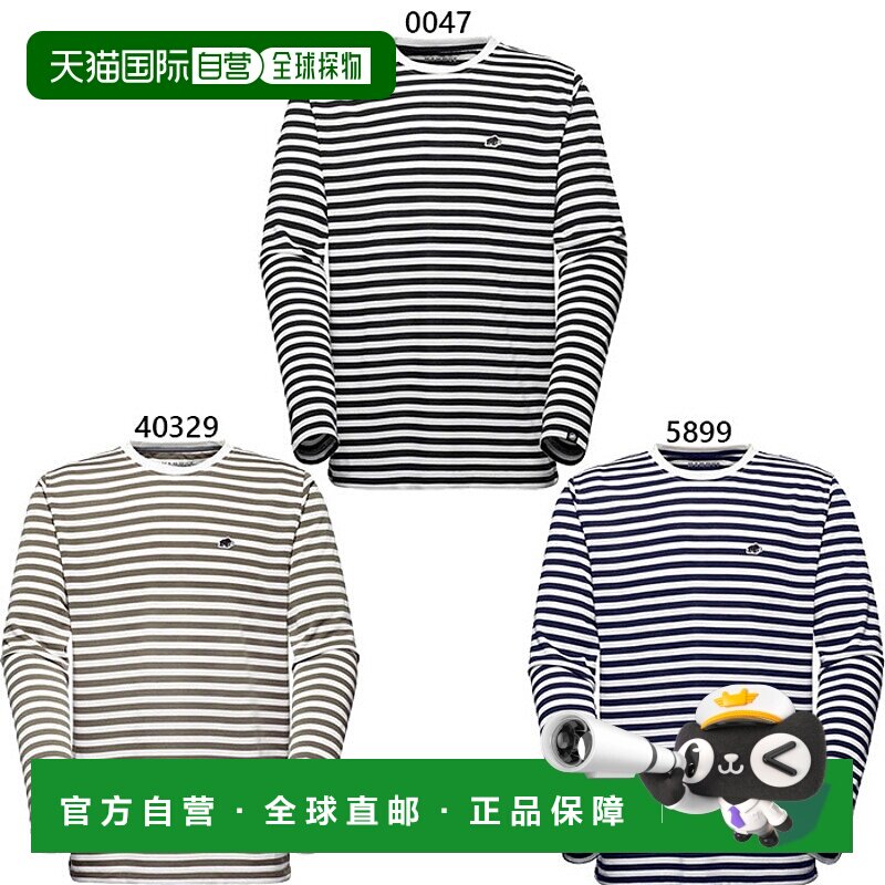 日本直邮Mammut 条纹长袖T恤 AF L 码男女士亚洲版型户外服装长袖