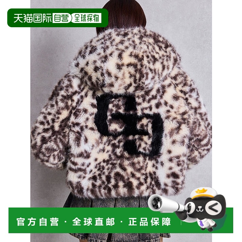 1h可退 日本直邮GYDA 女装 GG图案拼接仿毛领短款外套 0725500045