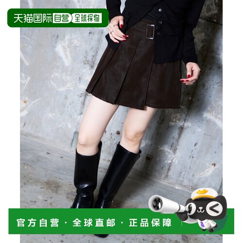 1h可退 日本直邮PAGEBOY 女装 仿皮短裤 装饰扣腰头拉链设计 1054