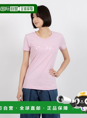 日本直邮Guess CN Ss Logo Segquins Tee [GU1432EW032201] T恤