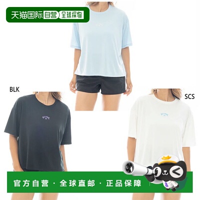 日本直邮Billabong 女士棉质 Rash 短款 T 恤冲浪 T 恤短袖上衣两