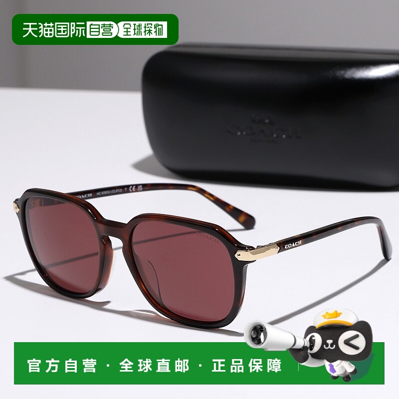 日本直邮COACH 女士太阳镜 HC8383U惠灵顿款式全框蜂窝状镜框标志