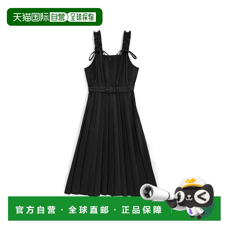 日本直邮日潮 GRL 带腰带的蝴蝶结褶皱连衣裙  cc99优雅