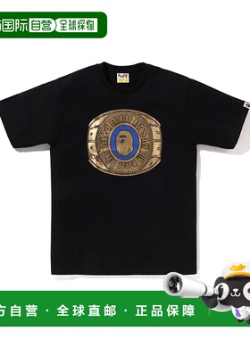 1h可退 日本直邮A BATHING APE 男女同款COLLEGE RING印花短袖T恤