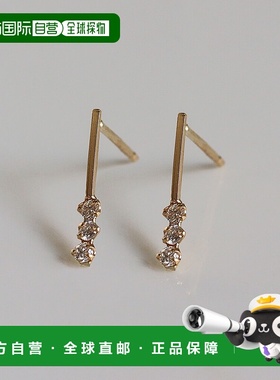 1h可退 日本直邮cui-cui 女装 K10YG黄金 三颗钻石装饰 纤细线条