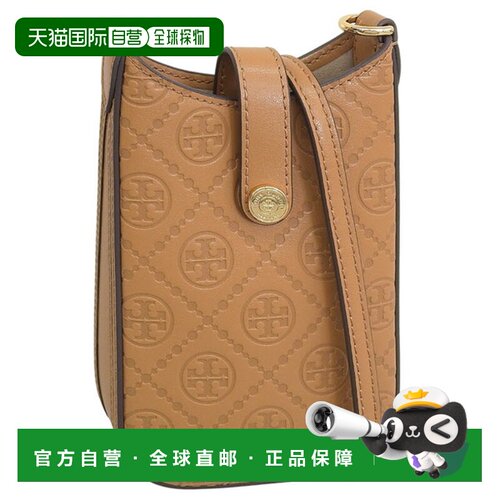 日本直邮TORY BURCH T MONOGRAM 女士皮革单肩包 棕褐色 158703-2