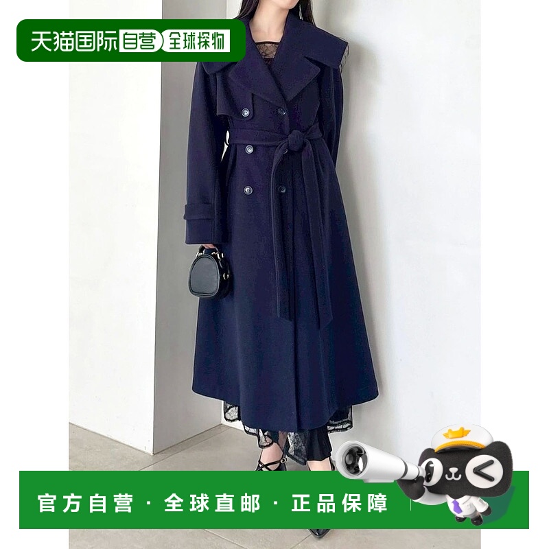 1h可退 日本直邮dazzlin 女装 宽松大翻领设计 长款外套 02256000