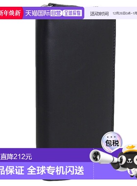 日本直邮Tommy Hilfiger 男士钱包圆形拉链长款钱包皮革黑色YEN Z