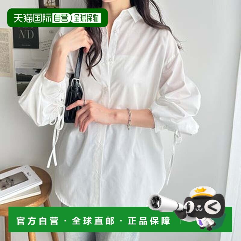 日本直邮GeeRA 可作外套，背部褶皱与蝴蝶结设计的衬衫式长上衣（