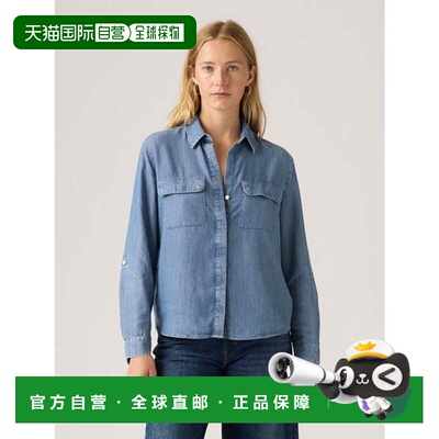 日本直邮Elaine 衬衫 中度靛蓝 做旧风格