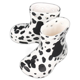 日本直邮儿童 Crocs 雨靴经典 I Am Dalmatian 靴子幼儿白色/黑色