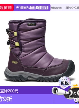 日潮跑腿Keen科恩 儿童 Puff Rider 防水冬靴 BlackPlum/Daiquiri
