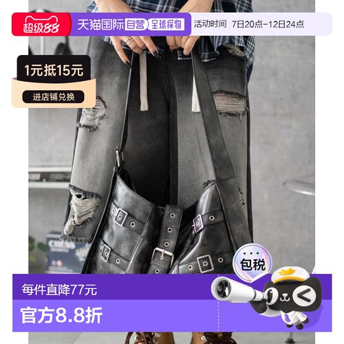 WEGO 女士复古风大号斜挎包 可收纳A4 联名设计 W【付后1h可退】