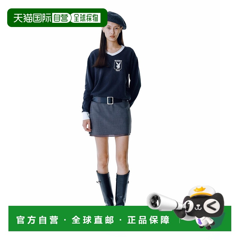 1h可退 日本直邮UNUS 女装 极简风微喇迷你裙 低腰设计 521400908