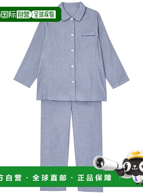 日本直邮Wing 纯棉霜降调长袖长裤睡衣套装[W08303EW01503]
