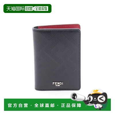 日本直邮中古Fendi芬迪男S级99新card case卡包牛皮卡包黑色