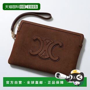 日本直邮CELINE Triomphe 小号手拿包带肩带10J503GV8.18CH女士栗