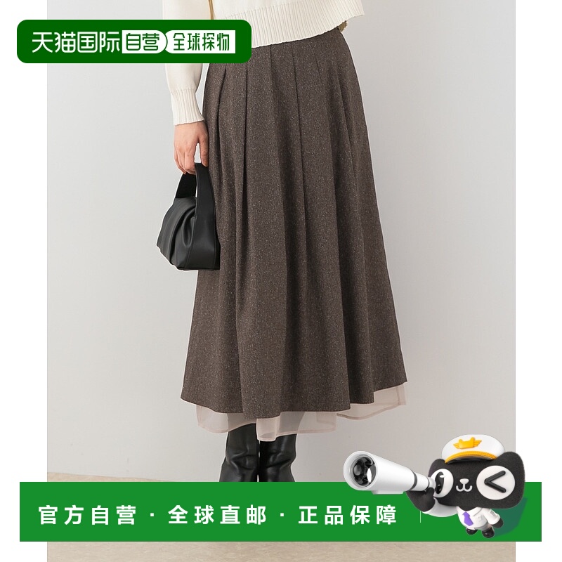 1h可退 日本直邮F by ROSSO 女士 A字褶裥半身裙 高腰显瘦设计 RA