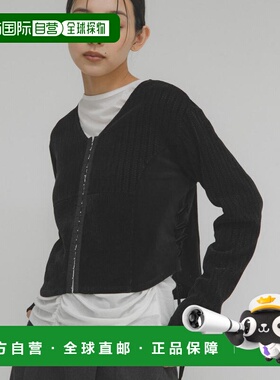 1h可退 日本直邮KBF女士宽松版型摩尔提花针织开衫半高领设计 KBA