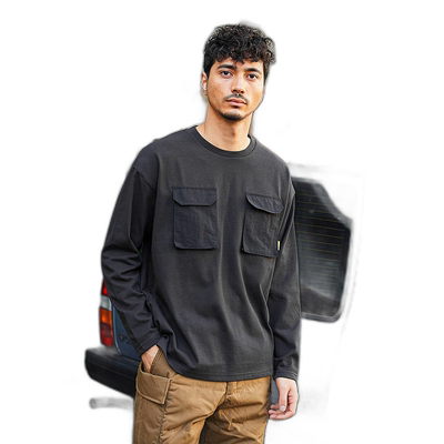 日本直邮GRIP SWANY 男士宽版长袖T恤 GSC-51 设计带口袋 可存放