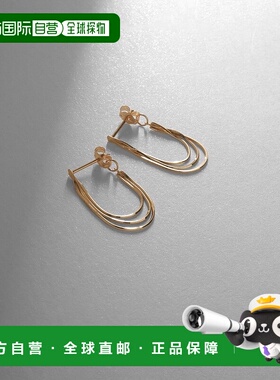 日潮跑腿COCOSHNIK 结构紧凑形三链圈耳环 黄金 0 405-76576耳机