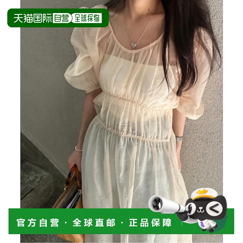 1h可退 日本直邮sorule 女士抽褶透视层叠连衣裙 SO20325s0新款