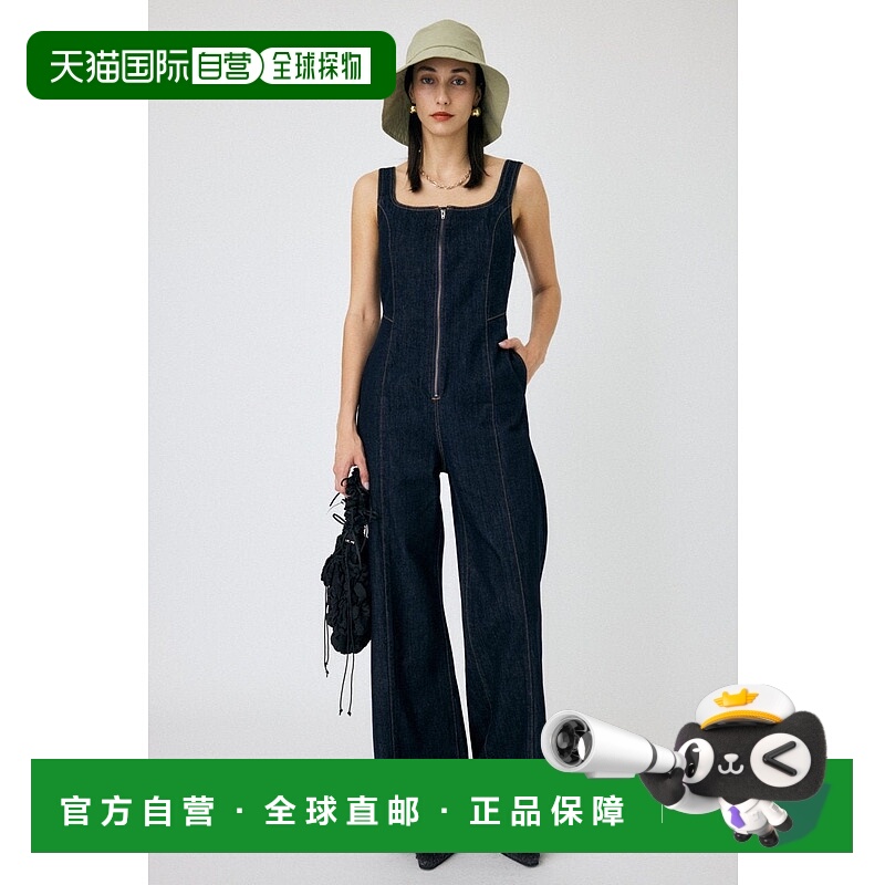 日本直邮MOUSSY FRONT ZIP FIT背带裤