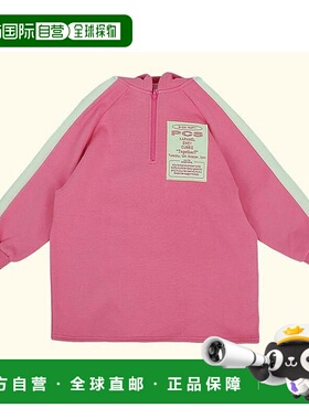 1h可退 日本直邮P:chees 儿童 宽松半拉链连帽裙 大号原创刺绣徽