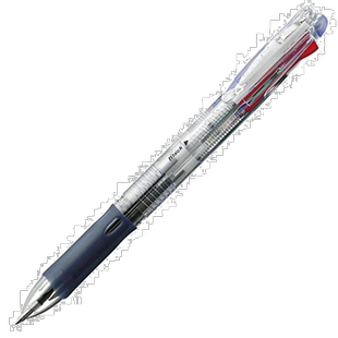 Zebra斑马4种颜色圆珠笔夹式纤薄4C透明10支B-B4A5-C油性四色