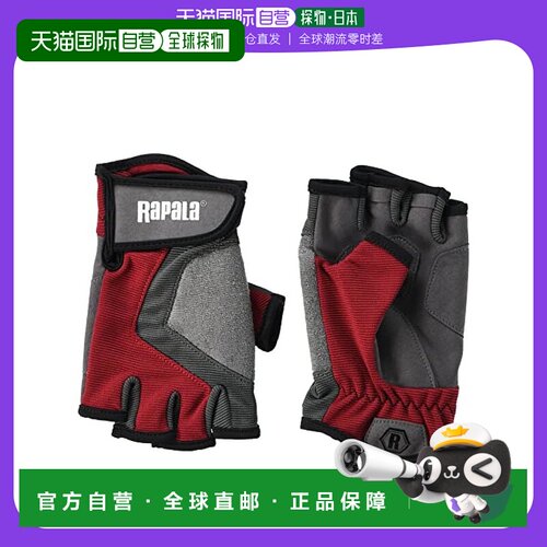 【日本直邮】Rapala乐伯乐男士女士手套红灰半指舒适简约PREHFG