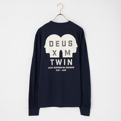 1h可退 日本直邮DEUS EX MACHINA男士长袖T恤 Twin系列 石洗工艺