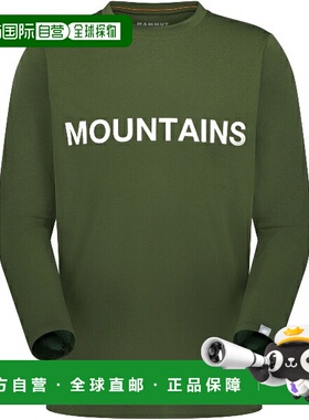 日本直邮MAMMUT QD 标志印花长袖T恤 AF 男士户外长袖T恤 1016010