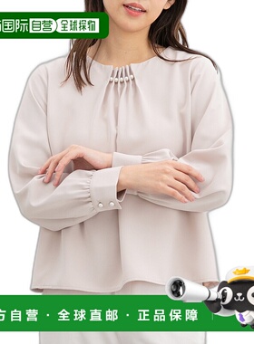 1h可退 日本直邮Honeys 女士珍珠装饰立体前褶上衣 557619934新款