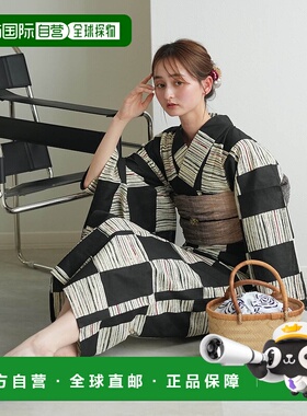 1h可退 日本直邮utatane女士棉麻混纺浴衣三件套 6499615501和服