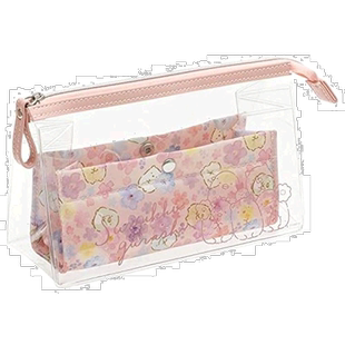 【日本直邮】San-X 透明粉红笔袋 角落生物 KUSUMI Colour Statio
