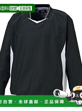 【日本直邮】Zett捷多 棒球少年长袖V领衫 黑x白(1911A)140 BOV33