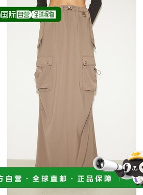 日本直邮SLY 编织工装阔腿半身裙 [SL3994EW22464] 棕色长裙a字裙