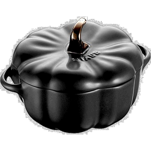 【日本直邮】Staub珐琅 双把手锅 陶瓷 12cm 黑色 耐热 40508-548
